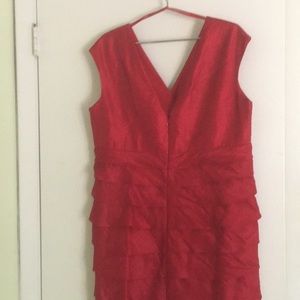 Red Ruffled Cocktail Dress